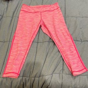 Zella Pink Heathered Studio Crop Leggings